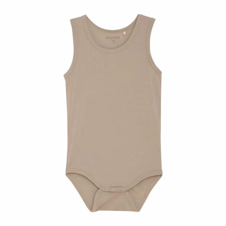 Best Minymo Baby Body i bambus - Simply Taupe