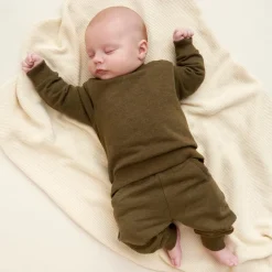 Clearance Minymo Baby Sweatsæt - Dark Olive
