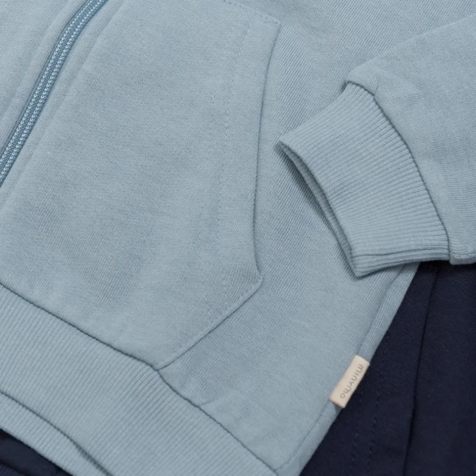 New Minymo Børne Hættetrøje - Ashley Blue