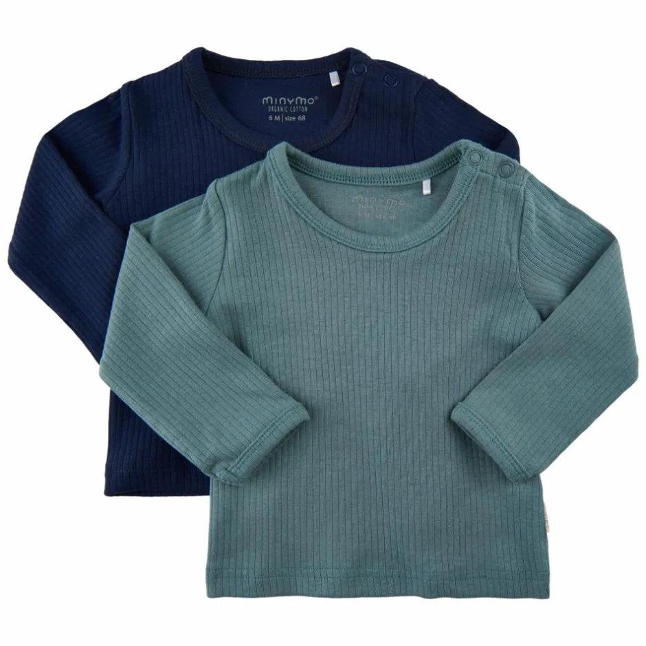 Sale Minymo Børne Langærmet t-shirt i økologisk bomuld - Goblin Blue