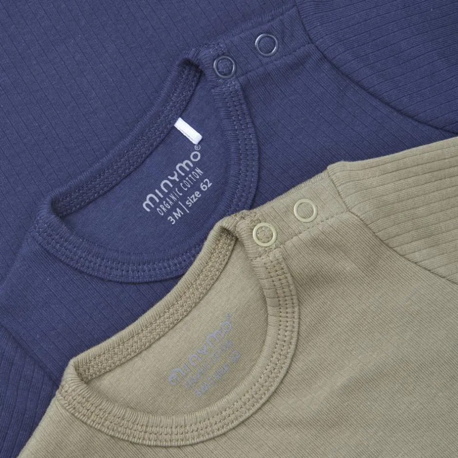 Sale Minymo Børne Langærmet t-shirt i økologisk bomuld - Dark Navy