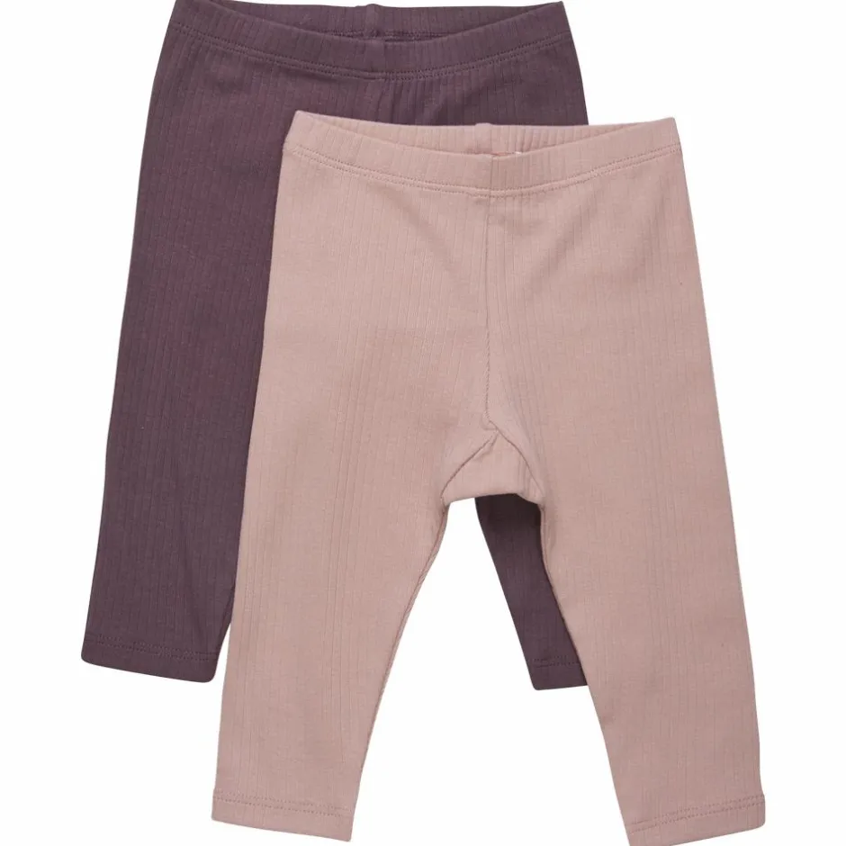 Outlet Minymo Børne Leggings i økologisk bomuld - Misty Rose