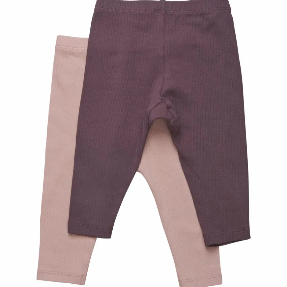 Outlet Minymo Børne Leggings i økologisk bomuld - Misty Rose