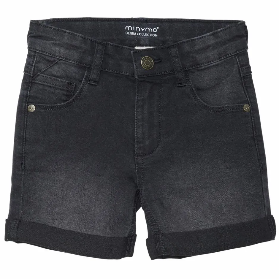 Discount Minymo Børne Shorts i økologisk bomuld - Grey Black