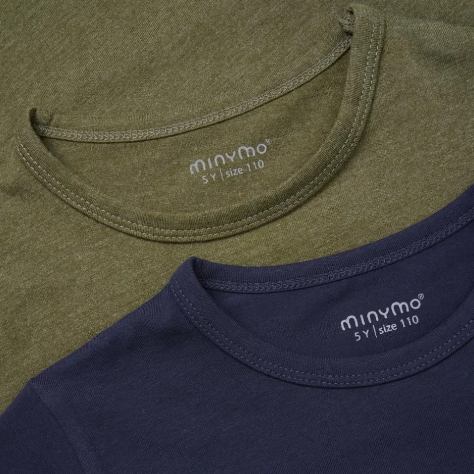 Sale Minymo Børne T-shirt - Dark Olive