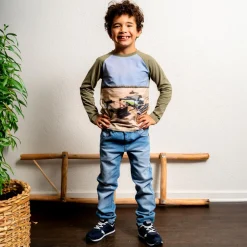 Best Minymo Mejetærsker Drenge Langærmet t-shirt i økologisk bomuld - Deep Lichen Green