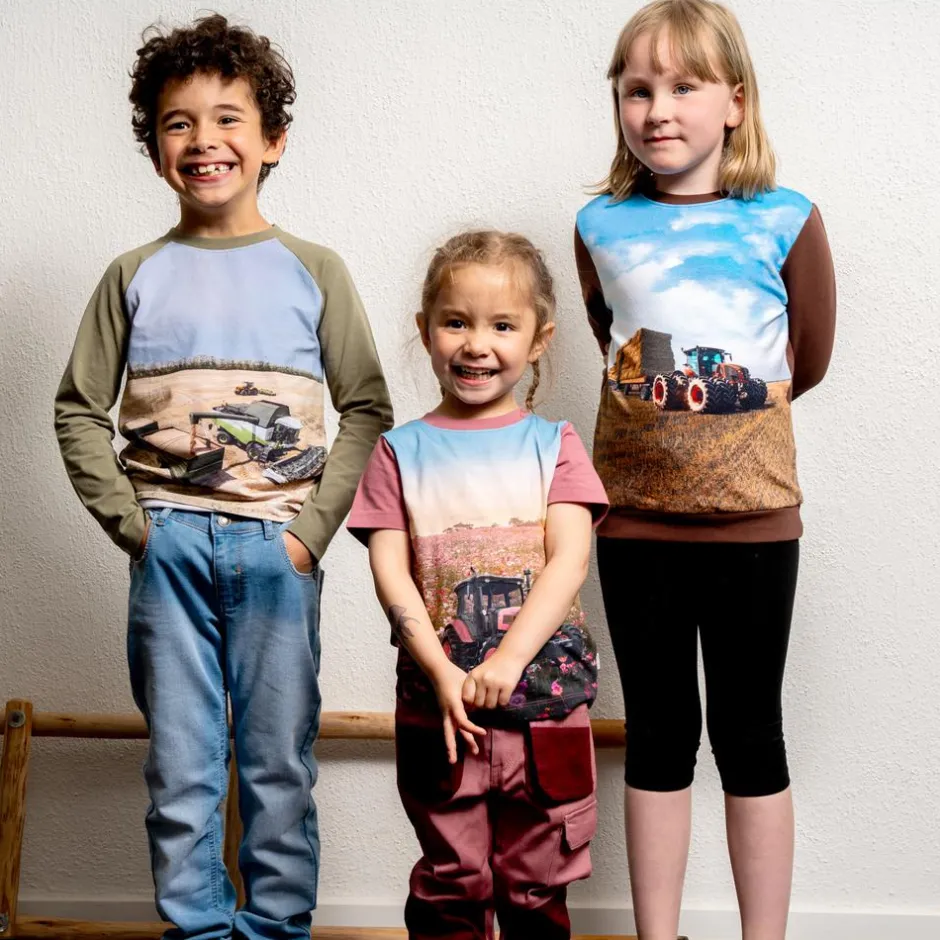 Best Minymo Mejetærsker Drenge Langærmet t-shirt i økologisk bomuld - Deep Lichen Green