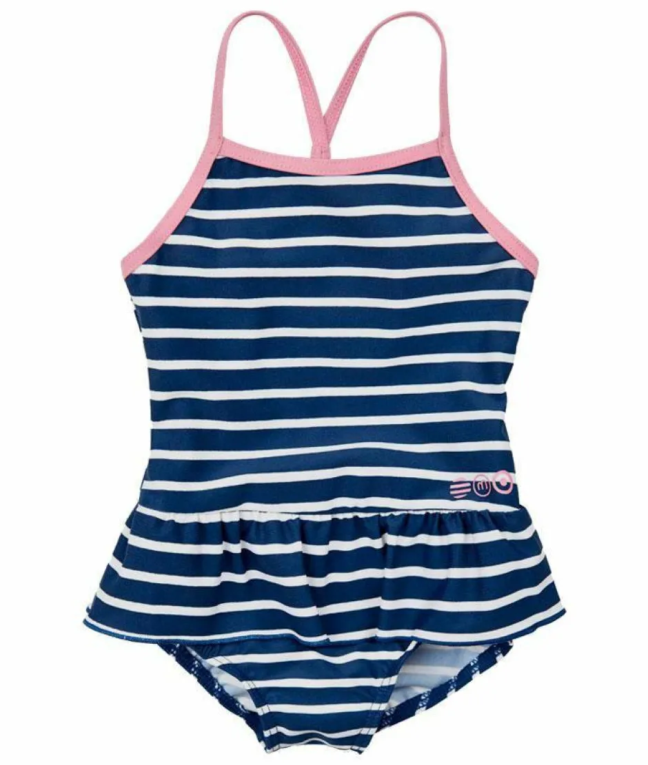 Outlet Minymo Pige Badedragt - Navy/L. Lyserød strib
