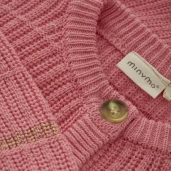 Hot Minymo Pige Cardigan m. glimmer - Strawberry Ice