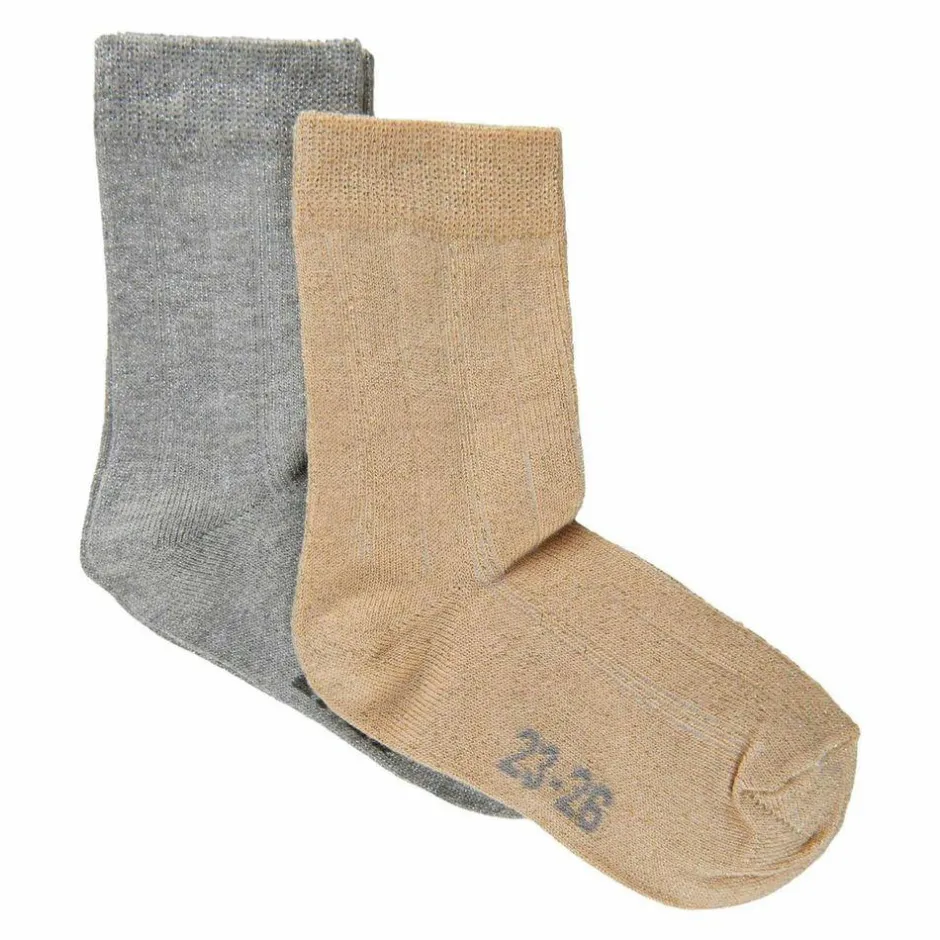 Sale Minymo Pige Strømper m. glimmer - Pale Gold