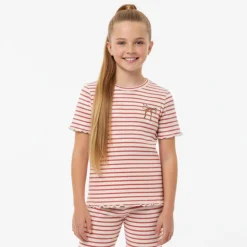 Discount Minymo Pige T-shirt i økologisk bomuld - Spiced Coral