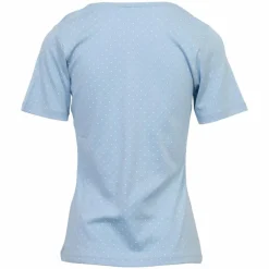 Clearance M.X.O Dame T-shirt i økologisk bomuld - Sky/White