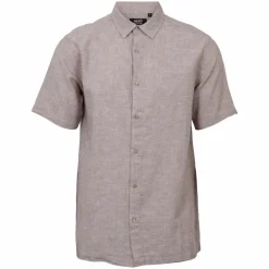 Clearance Nero Marco Herre Kortærmet skjorte i hørmix - Sand