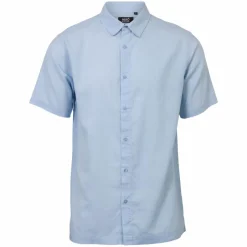 Best Nero Marco Herre Kortærmet skjorte i hørmix - Skywriting