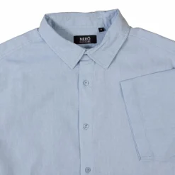 Best Nero Marco Herre Kortærmet skjorte i hørmix - Skywriting