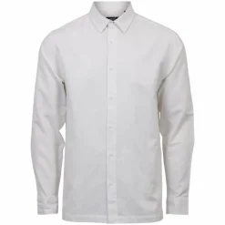 Hot Nero Marco Herre Skjorte i hørmix - Bright White