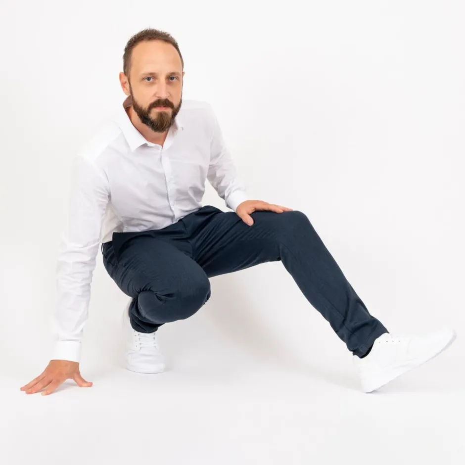 Outlet Nero Pavia Performance Herre Bukser - Medium Light Blue