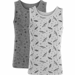 N.O.H.R. Uno Drenge Undertrøje - Grey Melange AOP Boy