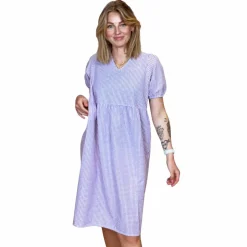 Clearance Noisy May Dame Kjole - Purple Impressi/White