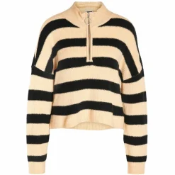 Best Noisy May Dame Striktrøje - Black/Irish Cream