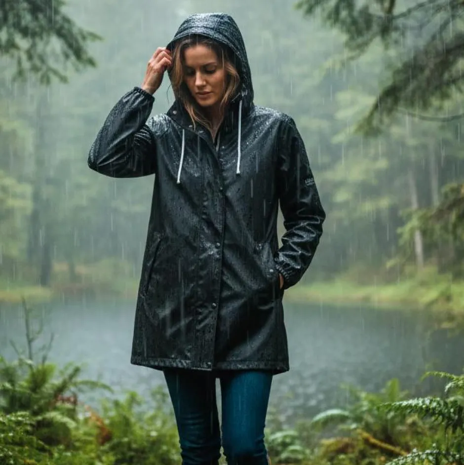 Hot Nordic Project 18 Bossy Dame Regnjakke - Black