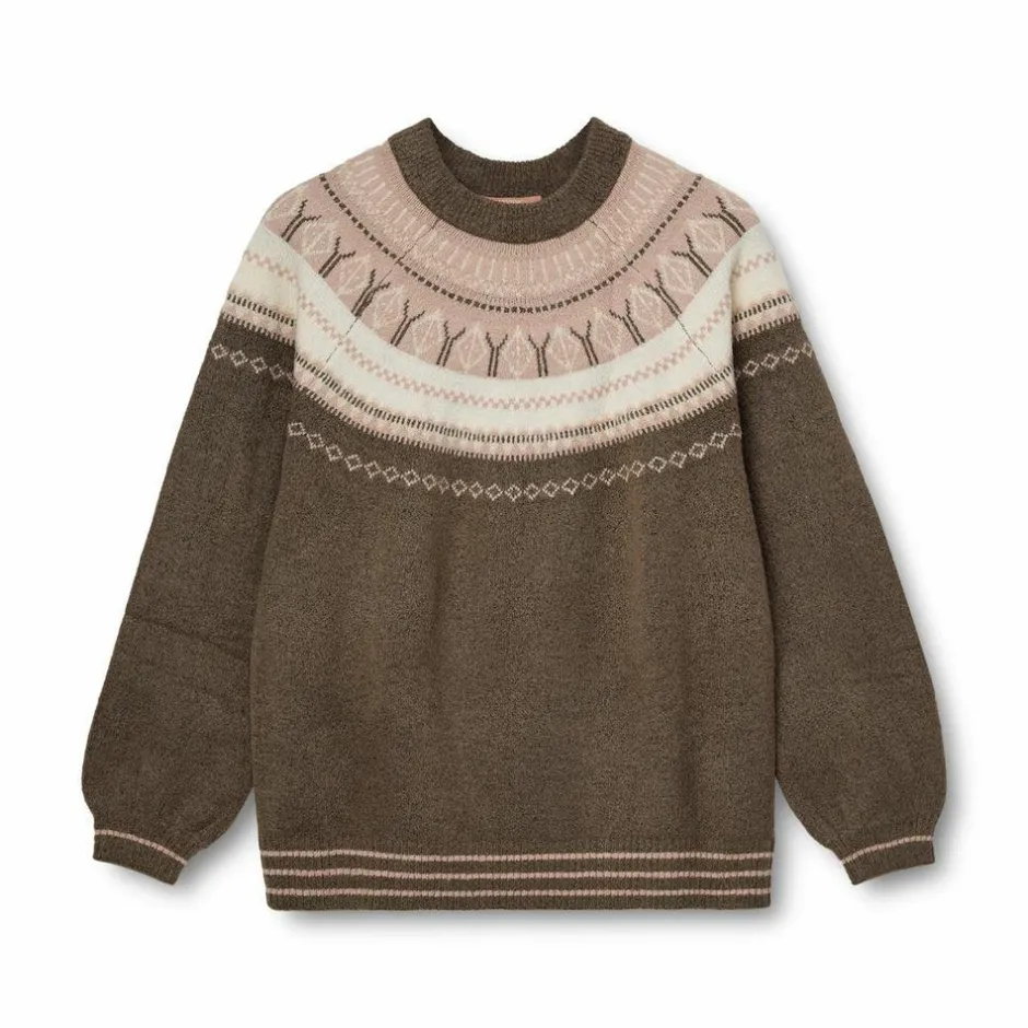 Hot Nordic Project 18 Dame Striktrøje - CHOCOLATE BROWN