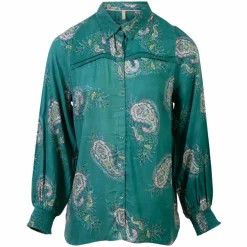 Clearance Ofelia Dame Skjorte - Green combi