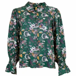 Clearance Ofelia Dame Skjorte - Green combi