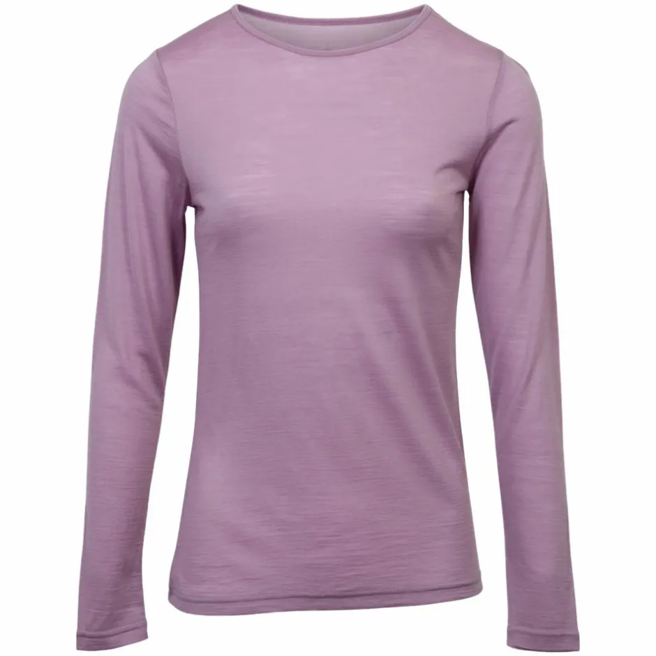 Hot Panos Emporio Dame Langærmet t-shirt i merinouldmix - PINK DAWN