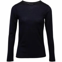 Hot Panos Emporio Dame Langærmet t-shirt i merinouldmix - Dark Navy
