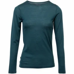 Hot Panos Emporio Dame Langærmet t-shirt i merinouldmix - Deep Teal