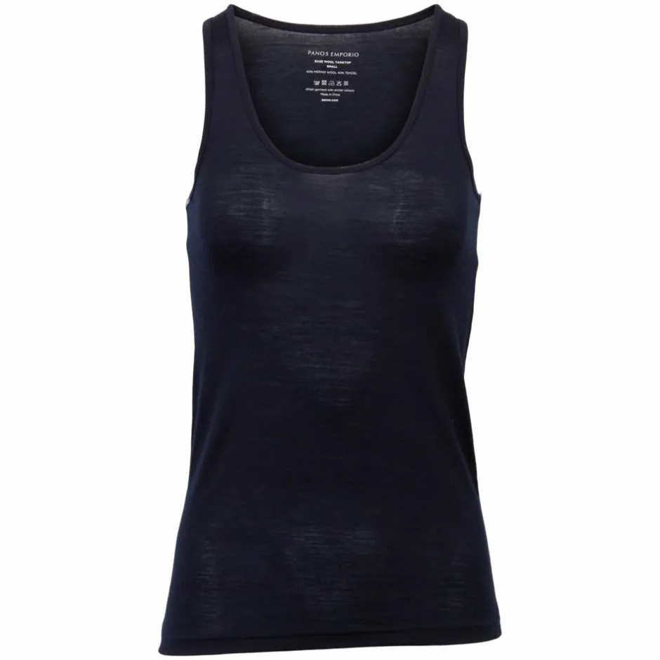Online Panos Emporio Dame Tanktop i merinouldmix - Dark Navy