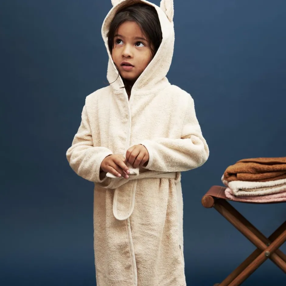 Outlet Pippi Børne Morgenkåbe i økologisk bomuld - Sandshell