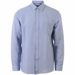 Hot Pre End Frey Herre Skjorte i hørmix - Fine Blue