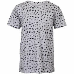 Online Queenz Doka Pige T-shirt m. glimmer - P2 AOP Leo Grey