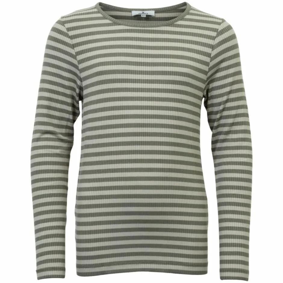 Outlet Queenz Rosita Pige Langærmet t-shirt - Vetiver
