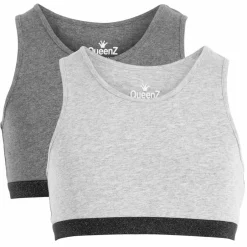 Clearance Queenz Uno Pige Top - Grey Melange