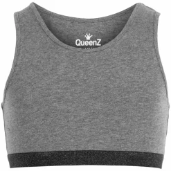 Clearance Queenz Uno Pige Top - Grey Melange