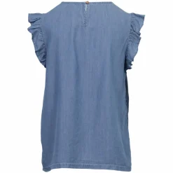 Discount Sirup Dame Kortærmet bluse - Medium Blue Denim