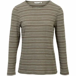 Hot Sirup Dame Langærmet t-shirt - Stone gray/grey melange combo