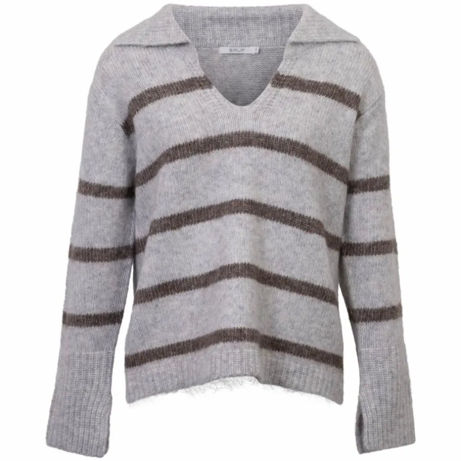 Discount Sirup Dame Striktrøje - Light Grey