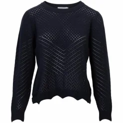 Clearance Sirup Pointelle Dame Striktrøje - Parisian Night