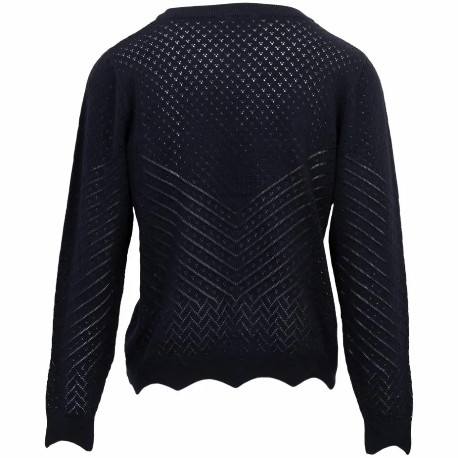 Clearance Sirup Pointelle Dame Striktrøje - Parisian Night