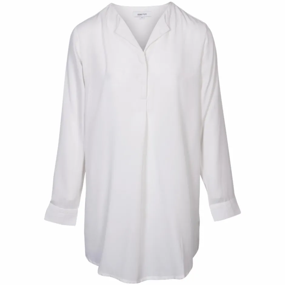 Steenholt Clara Dame Kjole Plus Size - Bright White