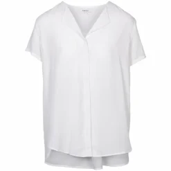 Best Steenholt Clara Dame Kortærmet bluse Plus Size - Bright White