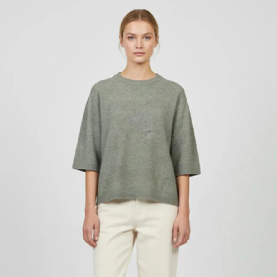 Clearance Steenholt Gora Dame Striktrøje - Vetiver