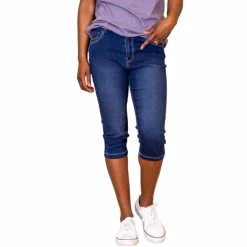 Discount Steenholt Grace Dame Capri - Blue Denim