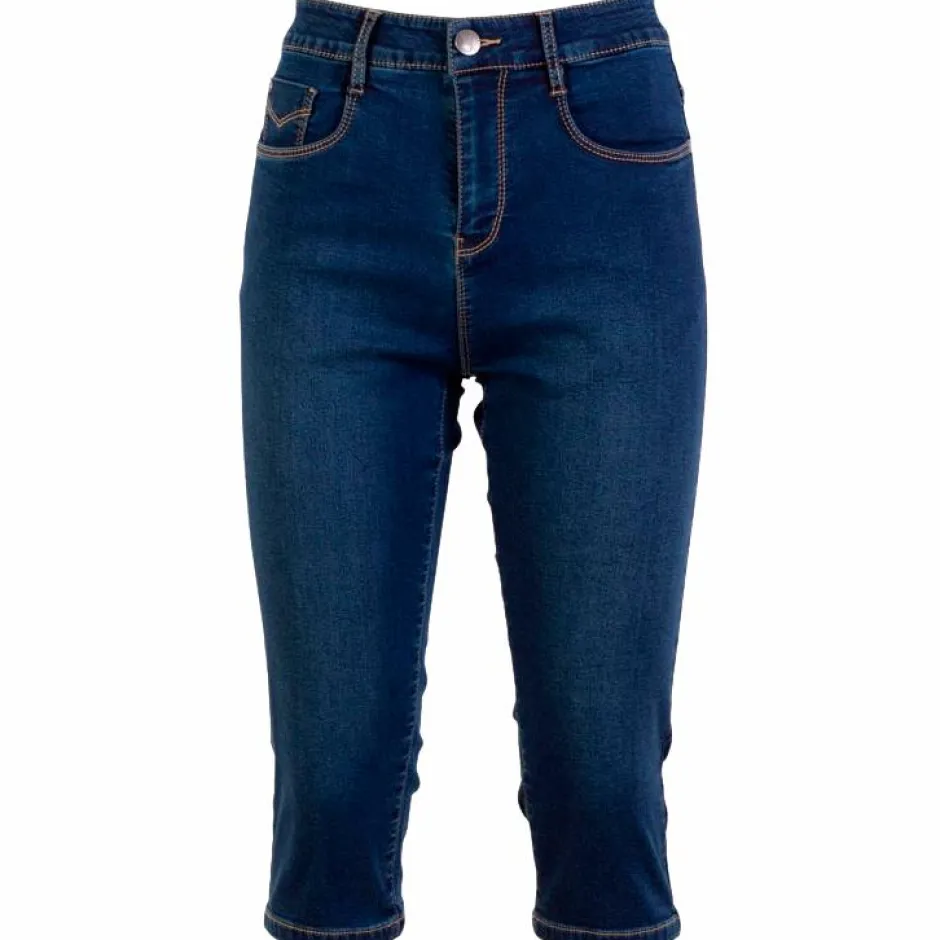 Discount Steenholt Grace Dame Capri - Blue Denim