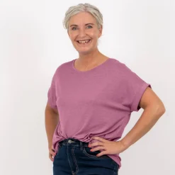 Outlet Steenholt Joan Dame T-shirt - Mellow Mauve