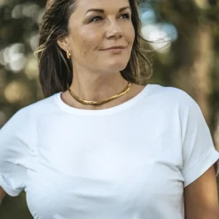 Sale Steenholt Joan Dame T-shirt Plus Size - Bright White